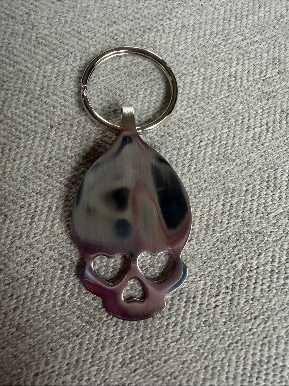 Stainless Skull Spoon Keychain - Picture 3 of 5